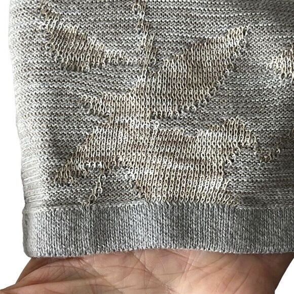 Pure Jill Women's Size L Long Cardigan Duster Delicate Open Front Gray Beige - Picture 4 of 9